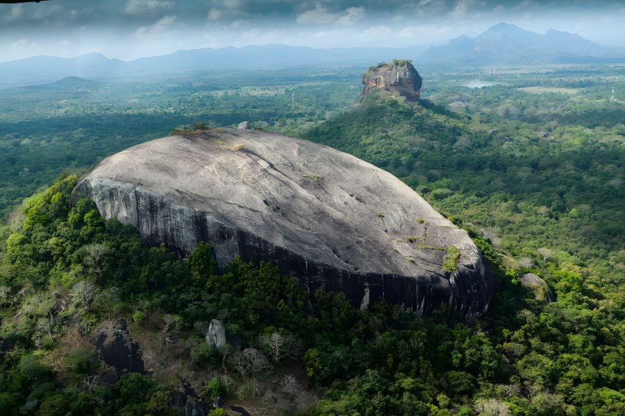 Pidurangala and Sigiriya from above