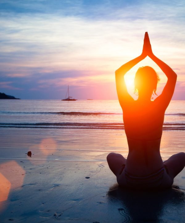 Sunset yoga on the beach