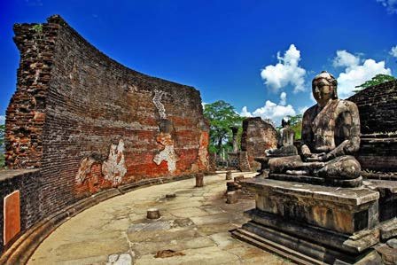 Seated Buddha among Polonnaruwa ruins