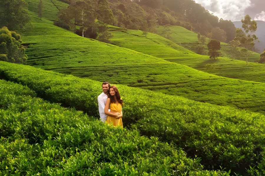 Couple in the tea fields